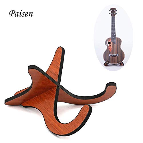 Soporte de ukelele Paisen Soporte de instrumentos musicales de madera Marco de soporte portátil Marco universal plegable para todos los ukelele y guitarra de pequeño tamaño