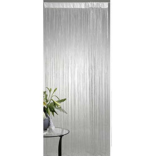 JEMIDI Fadenvorhang Tür Vorhang Gardine Schal Faden Türvorhang Fadengardine in 2 Größen (Beige, 140cm x 250cm) - 3