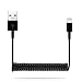 Produktbild OKCS Spiralkabel USB 2.0 Ladekabel 8-Pin - kompatibel für iPhone 7, 7 Plus, 6, 6s, 6 Plus 6s Plus, 5, 5s, 5c, iPad 4 & Mini, iPad 5 Air - Schwarz