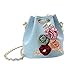 Produktbild Taschen Umhängetaschen Damen Stickerei Rose Crossbody Bag Körper Handtaschen Geldbörse LMMVP (Himmelblau1)