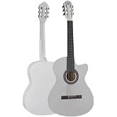 Midex CG-395WH White Color Cut Classic Guitar 4/4 Adult Size Full Set with Handle Adjustment