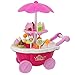 Price comparison product image Children Ice Cream Trolley Toy, Play House Toy, Pretend Play Toy Set, Kids Role Playing Toy, Mini Trolley Shop Toy with Light and Music