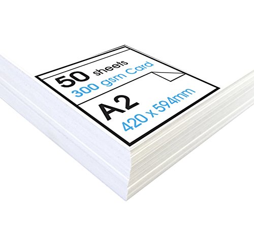 Artway Studio - Fotokarton - ideal für Präsentationen, zum Aufstellen und zum Basteln - reinweiß - 300 g/m² - A2 - 50 Blatt
