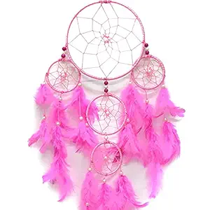 Cloud Search Pink Feather Made and Dreamcatchers for Home Decor Items ,Bedroom Wall Decor Decoration,Wedding Craft Hangings Decor,Room Decor Items Girls,Baby,Kids.-Pink Pack-of-1