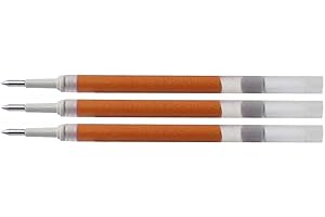 PENTEL Lot de 3 Recharges LR7 pour Roller Energel Liquide Pointe 0,7 Tracé 0,35 mm Orange