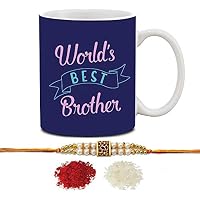 the purple tree Rakhi with Coffee Mug Gift Combo for Rakshabandhan, Rakhi Gift Hamper Including Mug, Rakhi and Roli Chawal, Rakhi Gift for Brother MUGRACOMBO00005