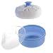 Lusee® Baby Safety Face Body Cosmetic Powder Puff Sponge Box Case Container Talcum Powder Box Powder Puff Baby Supplies Dusting Powder Box (Blue)