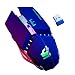 Produktbild Bescita X11 2,4 GHz Wiederaufladbare Wireless Silent LED Hintergrundbeleuchtung USB Optisch Ergonomisch Gaming Maus mit USB Nano Empfänger für PC Laptop iMac MacBook Microsoft Pro, Office Home (A)