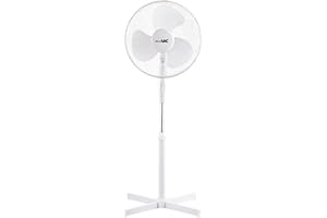 MISTERVAC Ventilatore a piantana con 3 livelli di velocità, oscillazione 40 cm regolabile in altezza, basso rumore