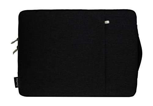 Emartbuy Universal 13 3 - 14 0 Inch Schwarz Premium Stoff Tragetasche Deckel mit Einziehbarer Griff und Rei  verschlusstasche Geeignet f  r Ausgew  hl