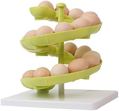 YIXIN Plastic Egg Run Basket Egg Dispenser Holder for Medium to Eggs with Base,Green