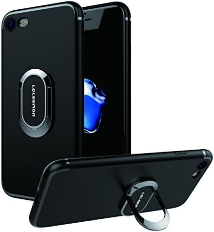 iPhone 6 plus Case, iphone 6s plus Case, Loleemon [Patent Design] Ultra Light Thin [ECO Bayer TPU] Cover with [Ring Kickstand] Grip Protective Case Cover Skin for Apple iPhone 6 plus Case, iphone 6s plus Case（5.5“）and FREE Screen Protector (iphone 6 plus, black)
