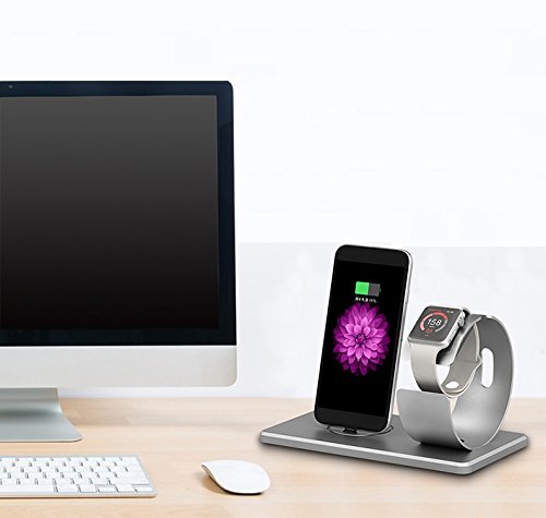 iProtect Aluminium Ladestation Halterung für Apple Watch und iPhone 5, 6, 7 in gold - 5