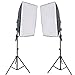 Produktbild RPGT Ein Paar 50 x 70 cm Soft Box Dauerlicht Set Studioleuchte Softbox E27 Sockel 5500K Tageslicht Fotolampe mit 2,4M Lampenstativ Tripod für Foto Studio Porträts, Youtube Video, Produktfotografie