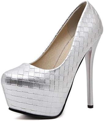 ZCH New female shallow mouth pointed sequins low to help high heels Inside waterproof platform gold and silver color European and American banquet fashion ultra high heels female , silver , 37