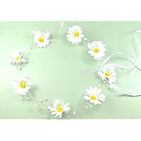 clarigo Haarschmuck Hochzeit Kommunion Haarkranz Haarkkränzchen Buchskranz Buchskränzchen Gänseblümchen Margerite