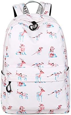 Winnerbag Youth High Quality Waterproof Women Backpack Cute Dog Animal Pattern Printing Girls Daily Laptop Knapsack Mochila Pink 14 Inches