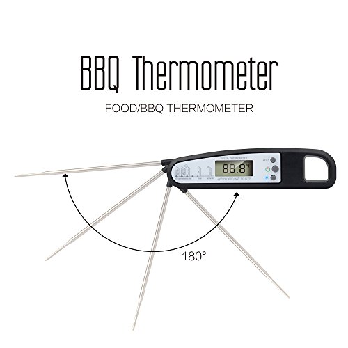Malanzs Elektronisches Küchen- / Fleisch-Thermometer mit LCD-Anzeige, ideal zum Grillen, für Flüssigkeiten, Milch, Badewasser usw., Messbereich zwischen -50 °C und 300 °C schwarz - 4