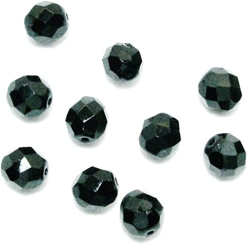 Venom Lure's Faceted Glass Beads-Pack of 100, 8mm, Black