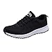 Produktbild LHWY Damen Schuhe Elegant Winter Sneaker Frauen Mode Mesh Runde Lace Flache Turnschuhe Laufschuhe Freizeitschuhe Schwarz Weiß (36, Black)