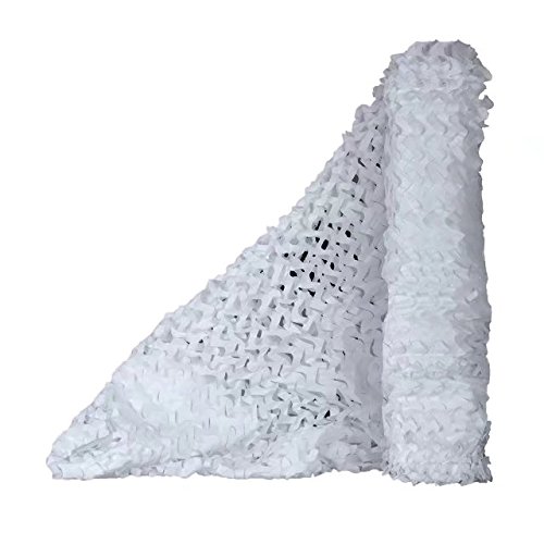Rouleau de treillis de camouflage Sitong de grande taille - Idéal pour le camouflage, la chasse, la décoration militaire - Parfait pour faire de l'ombre, Snow, 1.5Mx20M(4.9ftx65.6ft)