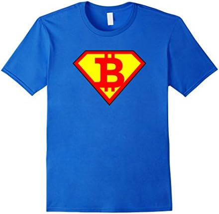 Parody Super Bitcoin Cryptocurrency Blockchain Shirt Male Large Royal Blue