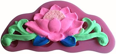 LYNCH Lotus Flower Shape Chocolate 3D Silicone Lace Mold Mould Cooking Tools,Pink
