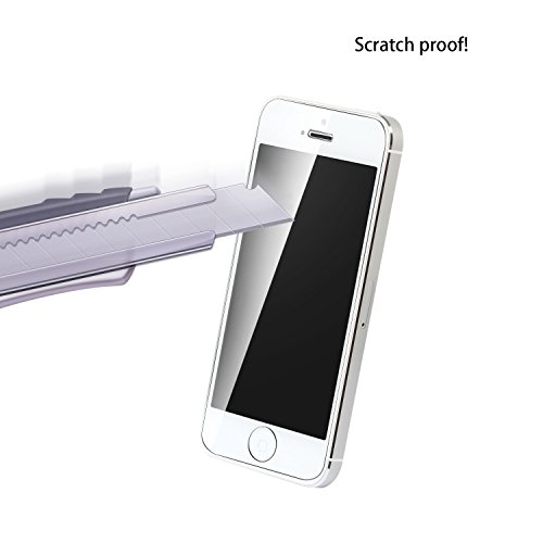 [2 Front+1 Back] Iphone SE/5s/5c/5 Screen Protector, KlearlookÂ® [3D Touch Compatible] 2-Pack Crystal Clear Tempered Glass Screen Protector+ 1-Pack Matt Back PET Film-99.9% Transparent HD Shield / 9H Hardness / Shatter-Proof + Bubble-Free