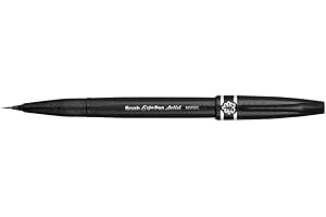 Pentel SESF30C-AX - Rotulador Artist con punta de pincel extrafina, Color negro