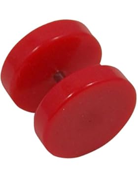 Fake Plug Dunkel Rot Acryl Disk Durchmesser 12mm Ohrstecker 5mm lang von Paletti