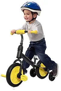 Miniature Mart Balance Bike for 18 Months to 5 Years Old Boys & Girls 4-in-1 Toddler with Training Wheels Pedals Tricycle Baby to Bicycle Adjustable Seat | Cycle for Kids