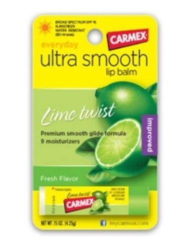 Carmex Ultra Moisturizing Lip Balm, SPF 15, Lime Twist, .15 oz(Pack of 3) by Carmex