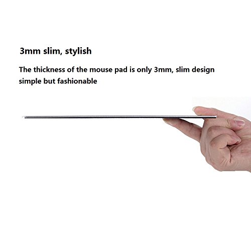 Gaming Maus Pad, jtdeal 3 mm Aluminium Metall Mousepad Mats mit wasserdichter Unterseite aus rutschfestem Gummi und Micro Sandstrahlung Oberfläche, Aluminium, für schnelle und präzise Kontrolle (Silber, 29,2 cm) - 3