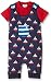 Lilly & Sid Baby-Boys Ship Shape Shortie Dungarees Set,Blue, 18-24 Months