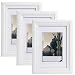 Produktbild 3er Set Bilderrahmen Fotogalerie, 9401-3 , Holz Rahmen , mit Glasscheibe , mit Passepartout, Artos Weiß, 10x15 cm