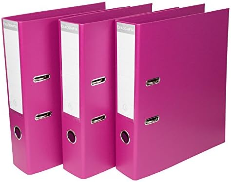 [Pack of 3] Fuchsia Colour A4 Lever Arch Files 70mm Paper Storage Archive Legal Document Folders
