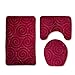 Produktbild happy event 3pc Badezimmer Set Teppich Contour Mat Wc Deckel Abdeckung Plain Solid Color Badematten | 3pc Bathroom Set Rug Contour Mat Toilet Lid Cover Plain Solid Color Bathmats (B)