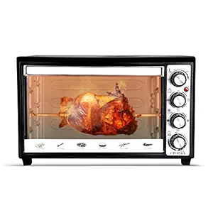 CROMA CRAO0062 1800W Oven Toaster Grill OTG with Convection mode, Temperature Control, 60 mins timer, Motorized Rotisserie, Multiple Heating Modes (33L, Black)