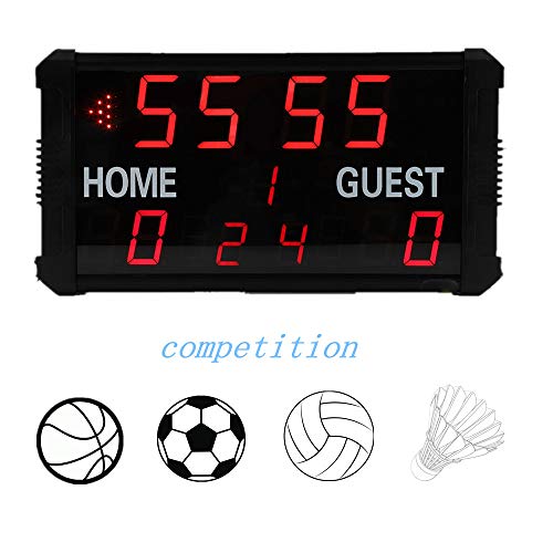 Pokerty Tableau de Bord, Digital Digital LED Tableau de Bord Minuterie de Sport Contrôlable par téléphone Suspendre au Mur ou au Plafond pour Le Basketball