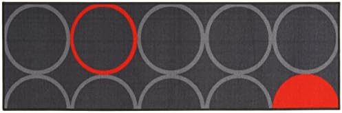 Viva La Cucina Rug, Synthetic Material, Grey/Orange, 57 x 200 x 1.14 cm