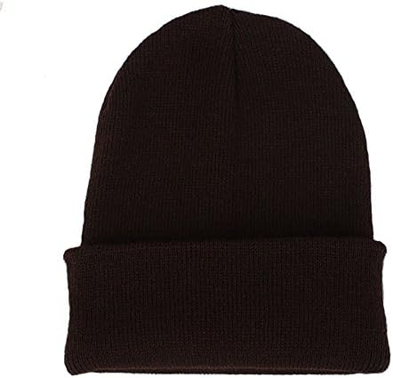 CANCA Unisex Cuff Warm Winter Hat Knit Plain Skull Beanie Toboggan Knit Hat/Cap -  Brown -