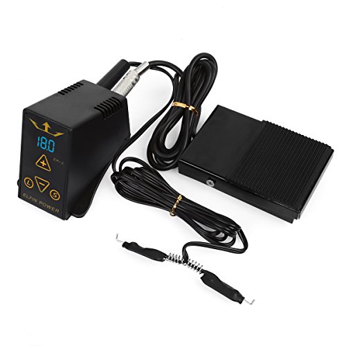 Hommii LCD Digital Pro Tattoo Machine, Tattoo Power Supply Kit , Tattoo Netzteil, Tattoo Zeiger; Tattoo Stromversorgung Gerät Fußpedal + 2Clip Cord - 5