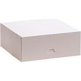 dekora - White Cardboard Cake Boxes 20 x 20 x 8 cm, Pack of 50 | 50 x White Cardboard Cake Boxes 20 x 20 x 8 cm for Pastry an