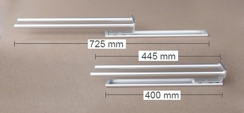 ausziehbarer Handtuchhalter Geschirrtuchhalter 445mm – Alu matt – 2 Arme für Küche und Bad - 3