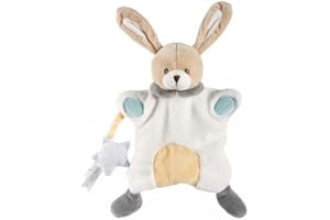 Chicco Bunny Doudou, Petite marionnette en Forme de Lapin, Tissu Doux, Peluche câline, Beige