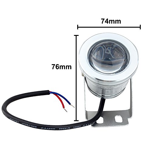 ELINKUME 1er-Pack LED Warmweiß 10W Flugzeug-Aluminium IP65 wasserdicht LED-Licht für Aquarium Fountain Pool Brunnen Teich im Freien 12V - 4