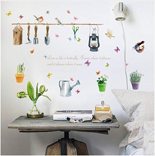 HAJKSDS Pendent Flower Pots Diy Wall Stickers Home Window Wall Party Decor Artificial Flower Bascket Self Adhesive Plants Vinyl Decals