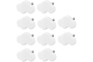 SaiKer Möbelknopf Kinderzimmer, 10 Stück Möbelknöpfe Schubladengriffe Möbelgriff Schubladenknöpfe Möbelknäufe Kinderzimmer Klein Wolkenform für Schränke, Schubladen (White)