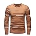 Produktbild Btruely Sweatshirt Herren Herbst Slim Langarm Strickwaren Outwear Männer Pullover Vintage Strickpullover Streifen T-Shirt Hemden Rundhals Langarmshirt