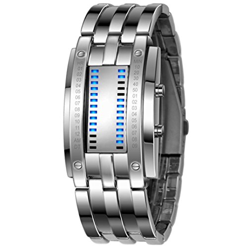 ❤️ Relojes Hombre,Xinan Acero Inoxidable Relojes Deportivos de lujo LED  Digital Pulsera (Plata) - Relojesmuyespeciales.com %